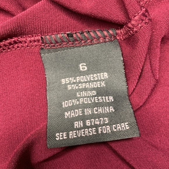 Dress Barn Short Sleeve Dress Neck Ruffle Detail Fully Lined Size 6 Colour Plum - Picture 4 of 12